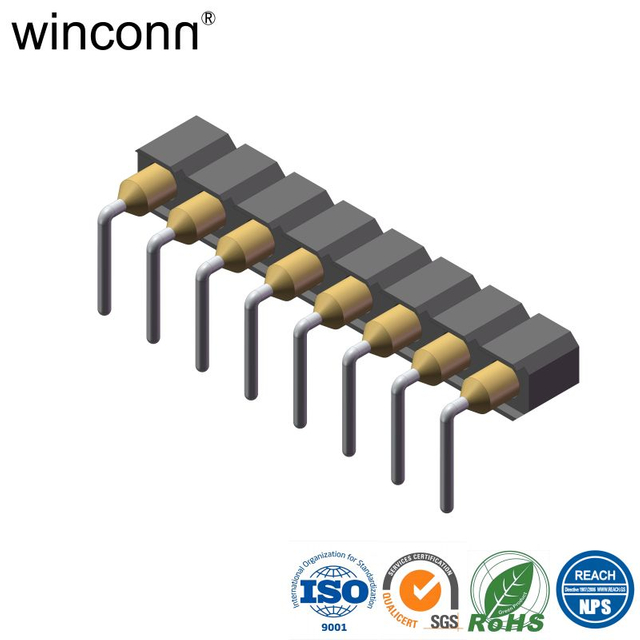 Female IC Socket 2.54mm Single Row Right Angle DIP Type H=3.00mm