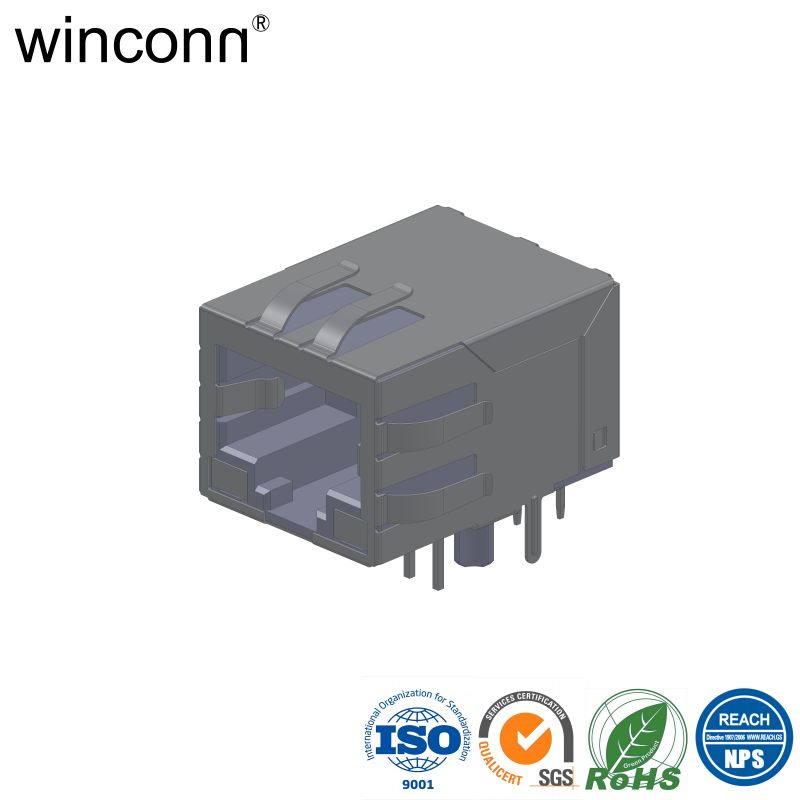 Right Angle DIP with Transformer connector RJ45 