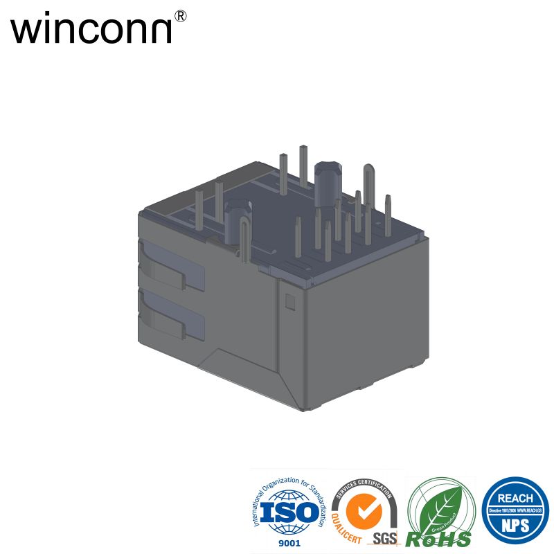 Right Angle DIP with Transformer connector RJ45 