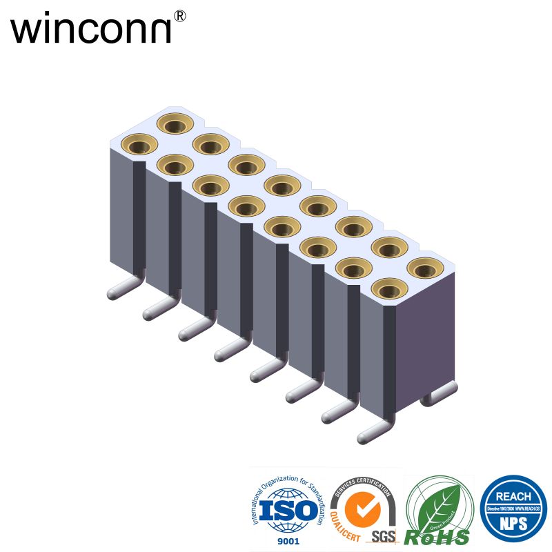 Female IC Socket 2.54mm Double Row Vertical SMT Type