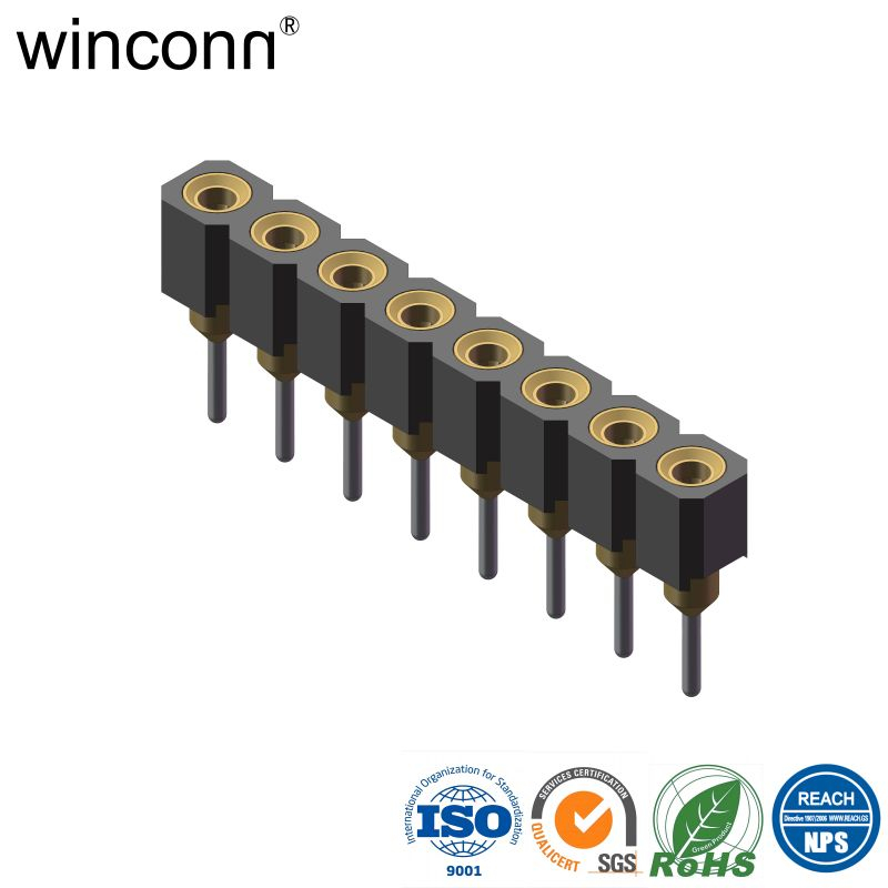 Female IC Socket 2.54mm Single Row Straight DIP Type H=3.00mm