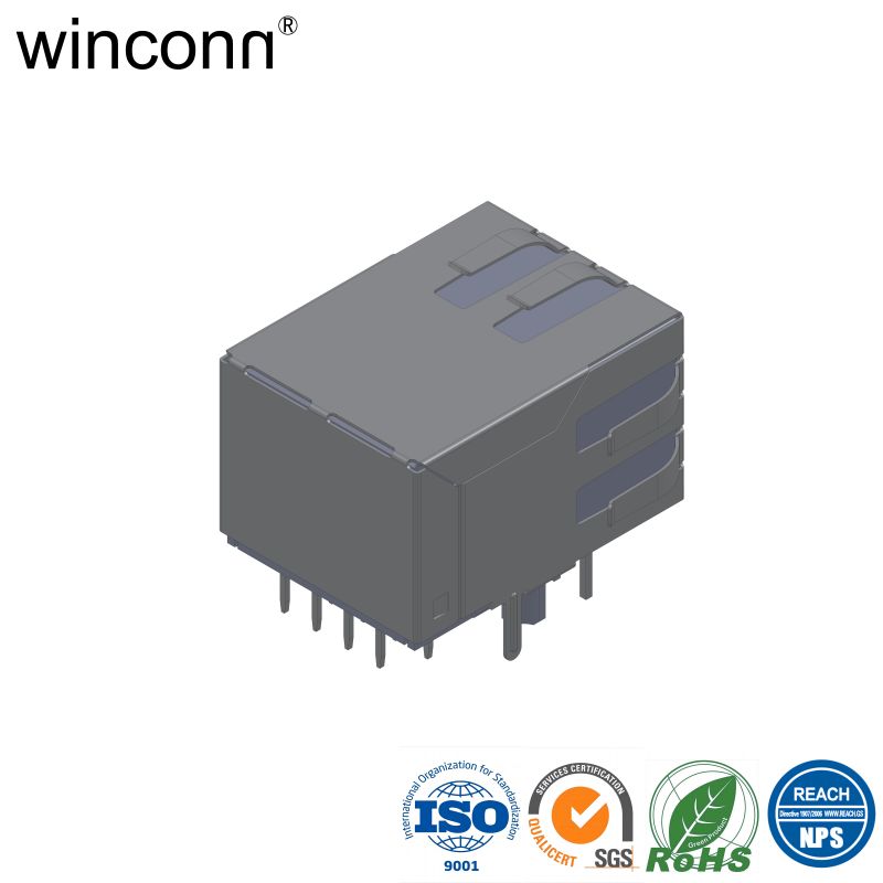 Right Angle DIP with Transformer connector RJ45 