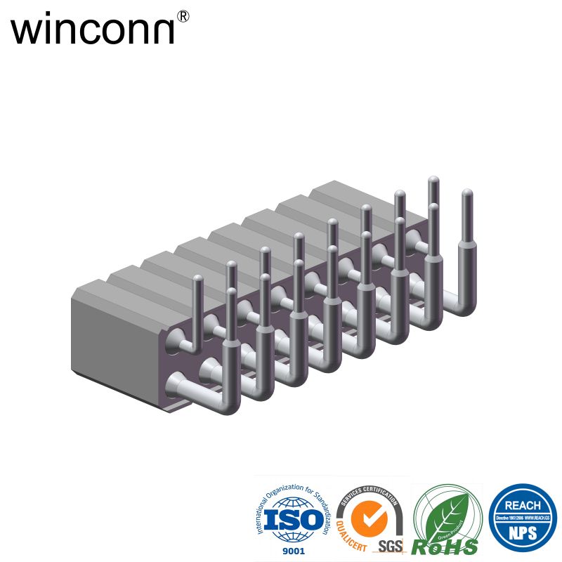 Female IC Socket 2.54mm Double Row Right Angle DIP Type