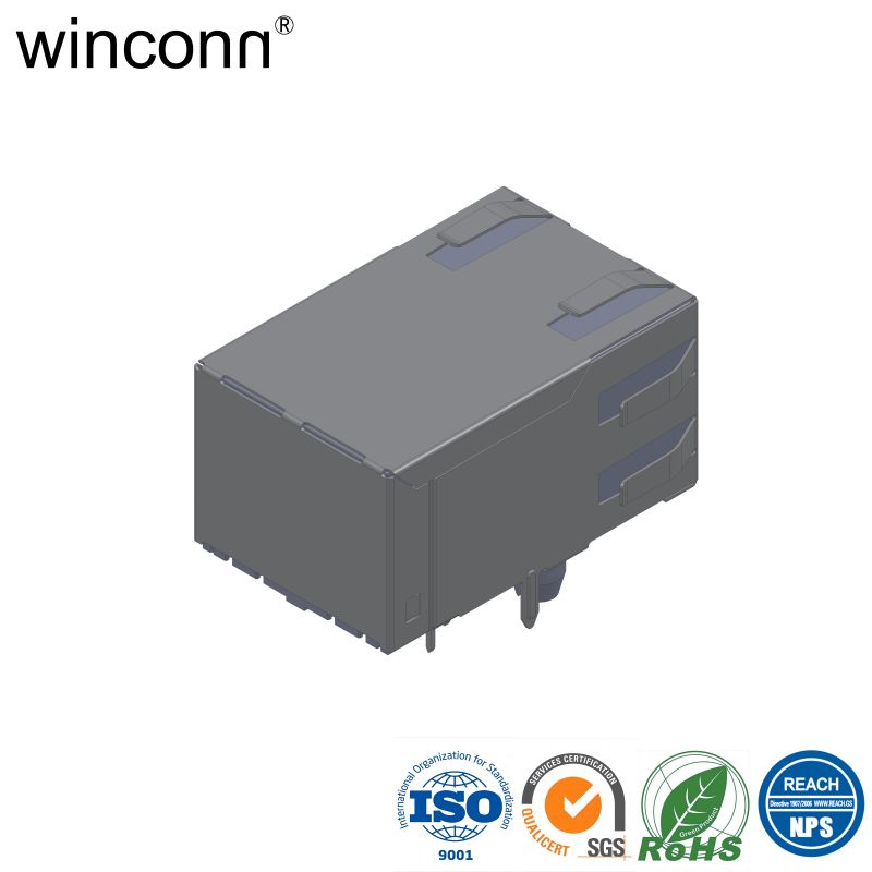 1Port 2.5G Right Angle DIP RJ45 connector