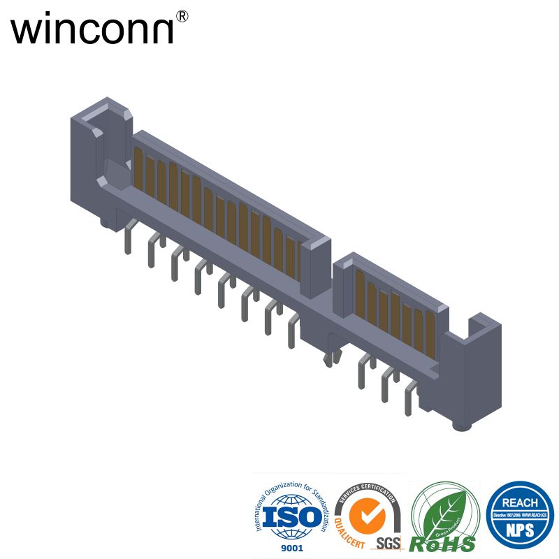 Shielding type Mid-Mount Right Angle DIP Hard disk drive Slim SATA connector