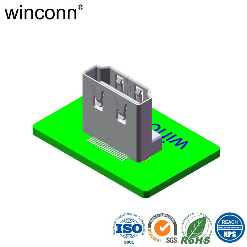 Vertical SMT Video games HDMI socket
