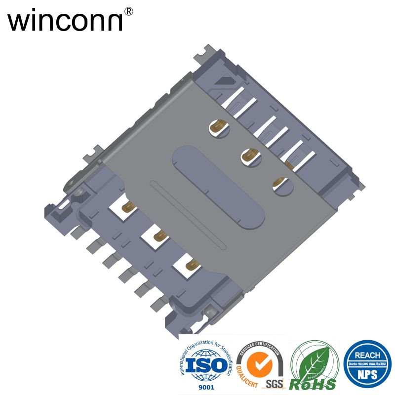 Nano SIM 6P 8P SMT mobile phone connector 