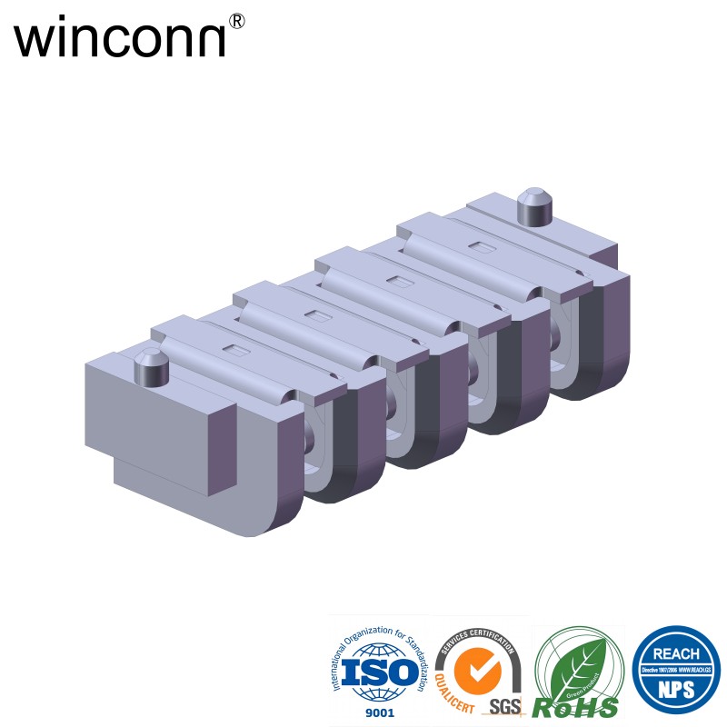 Battery Female 4p SMT Connector for Power with Breakaway Feature Black