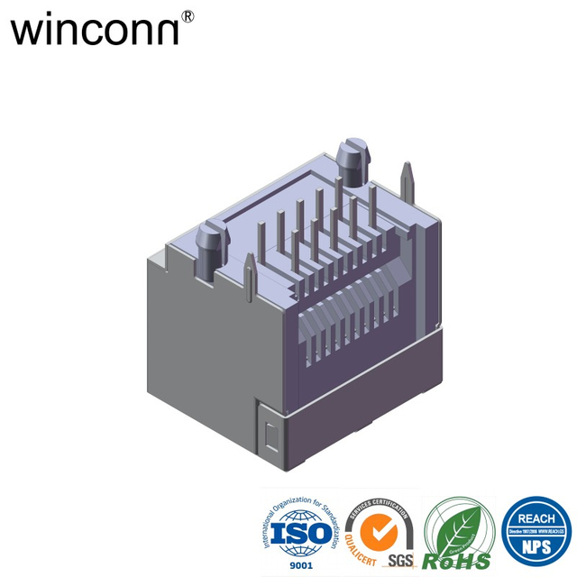 1Port Right Angle DIP W/O LED W/O Transformer RJ45 connector