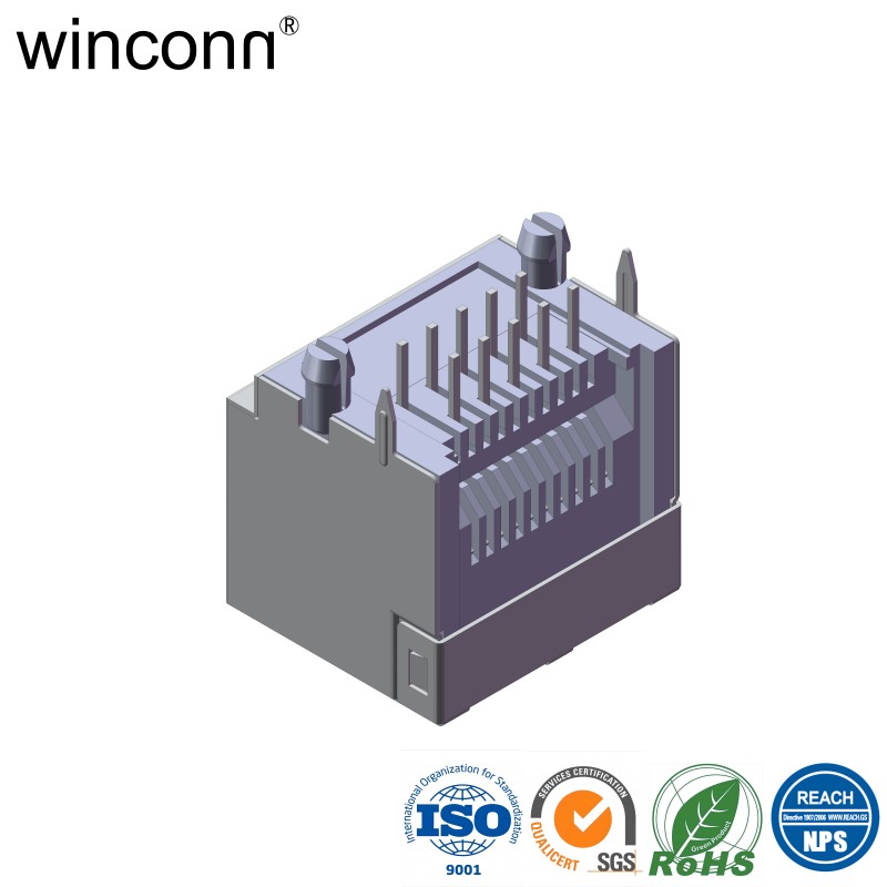 1Port Right Angle DIP W/O LED W/O Transformer RJ45 connector