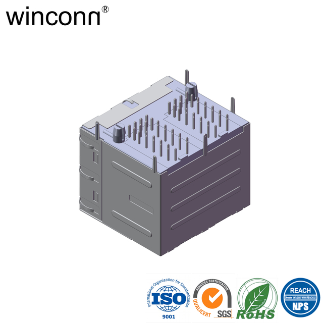 RJ45 2*2 with LED with transformer DIP socket connector 