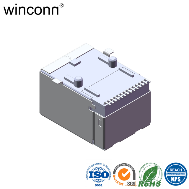10P10C 8P8C with transformer with LED right angle SMT RJ45 connector