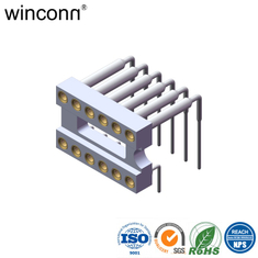 Female IC Socket 2.54mm*7.62mm Right Angle DIP Type connector
