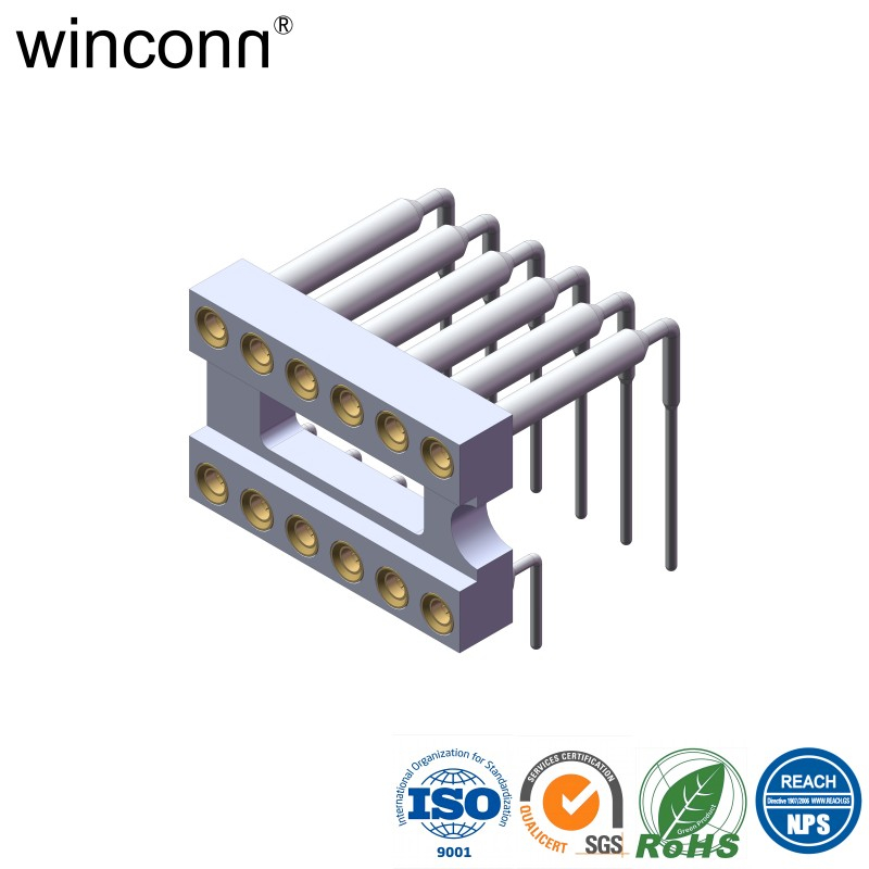 Female IC Socket 2.54mm*7.62mm Right Angle DIP Type connector