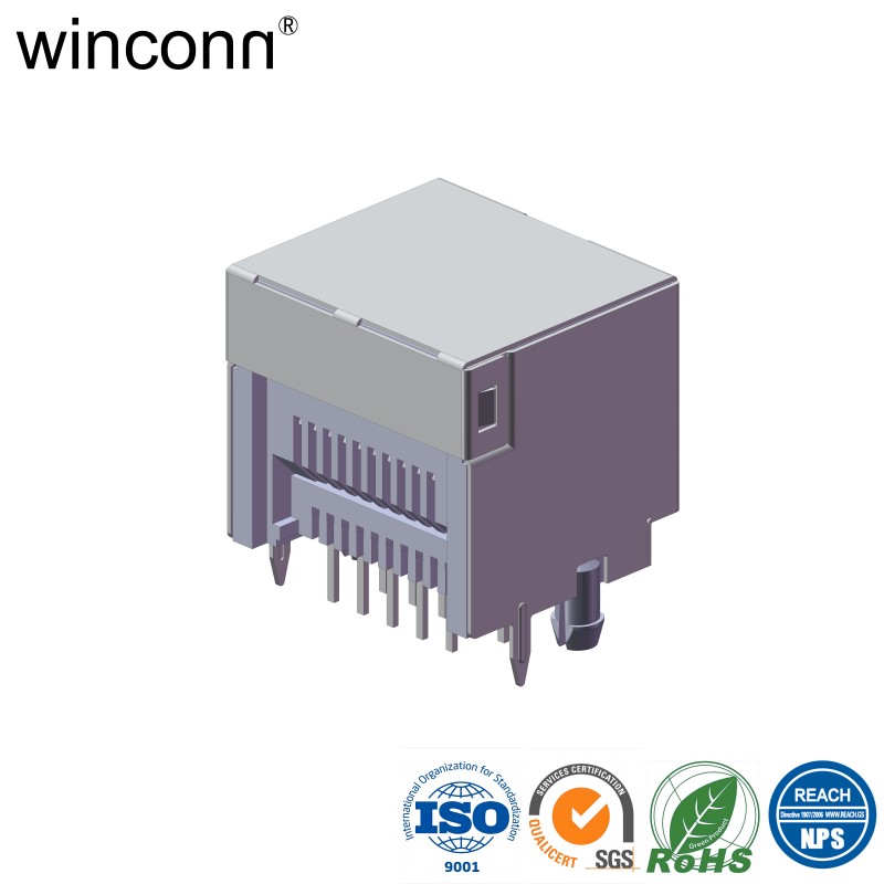 1Port Right Angle DIP W/O LED W/O Transformer RJ45 connector