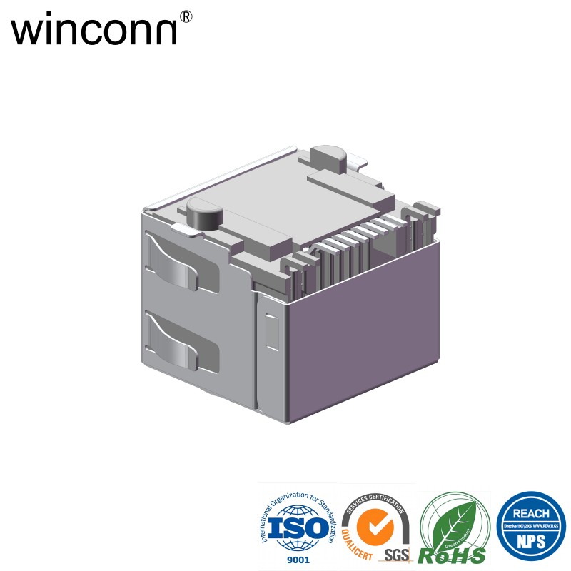 Right Angle SMT With LED Without Transformer RJ45 connector
