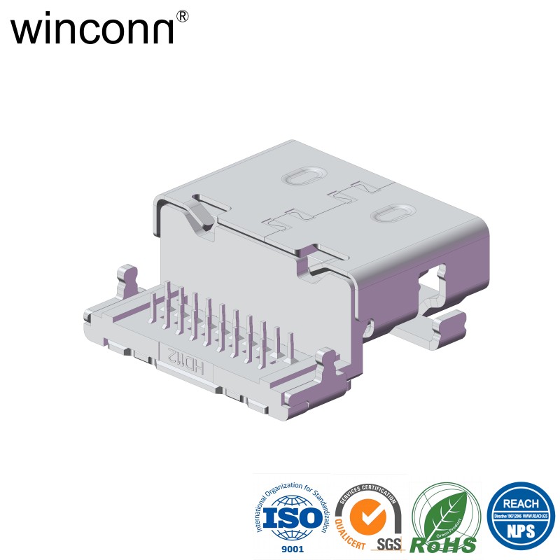 Type A 19P through hole HDMI socket