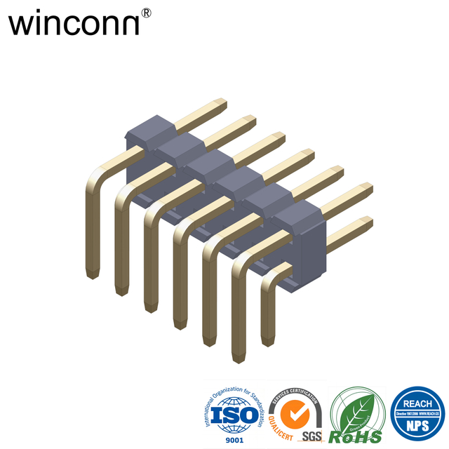 PCB Connector Male Right Angle Double Row 2.0mm Pitch Pin Header