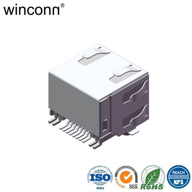 Right Angle SMT With LED Without Transformer RJ45 connector