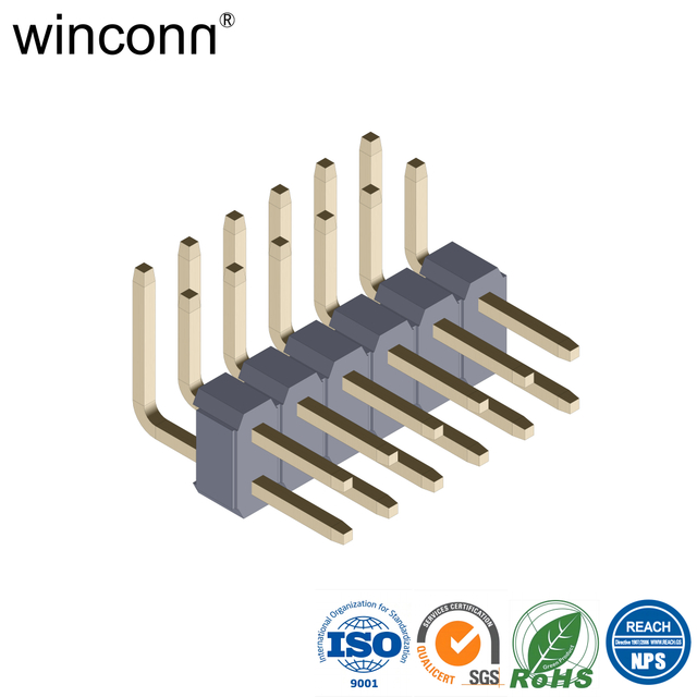 PCB Connector Male Right Angle Double Row 2.0mm Pitch Pin Header