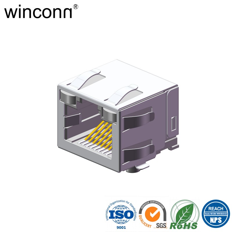 Right Angle SMT With LED Without Transformer RJ45 connector