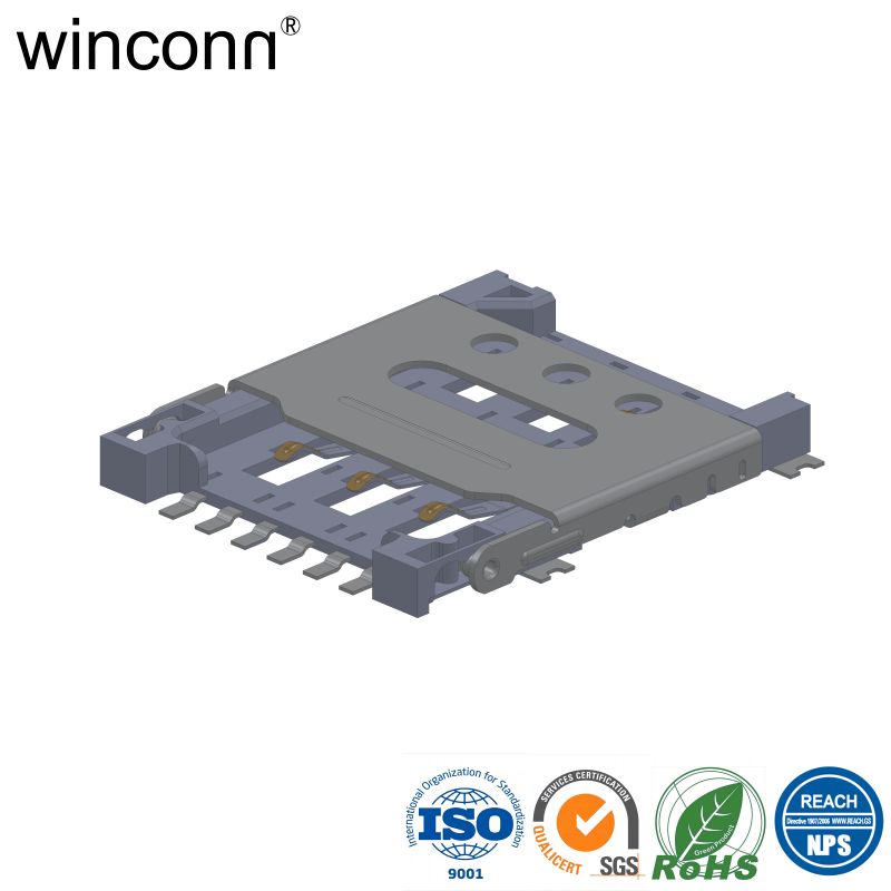 Nano SIM 6P 8P SMT mobile phone connector 