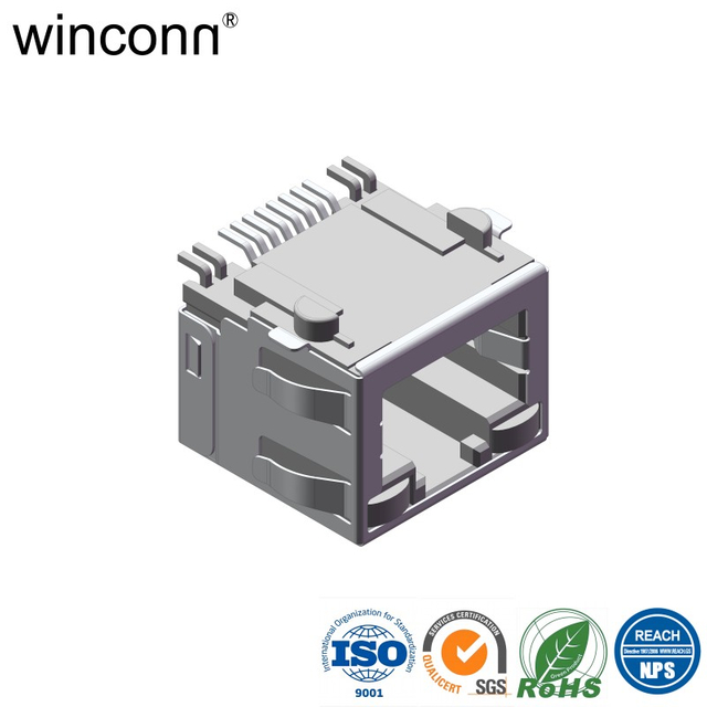 Right Angle SMT With LED Without Transformer RJ45 connector