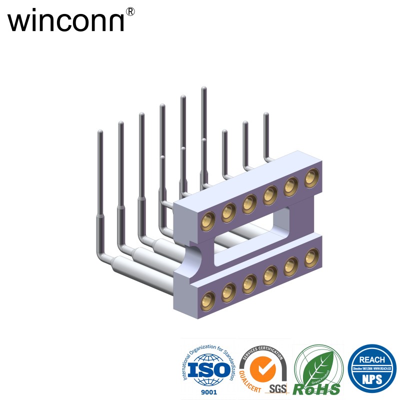 Female IC Socket 2.54mm*7.62mm Right Angle DIP Type connector
