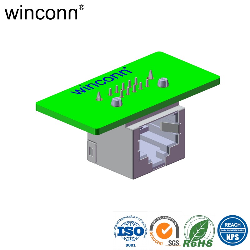 1Port Right Angle DIP W/O LED W/O Transformer RJ45 connector