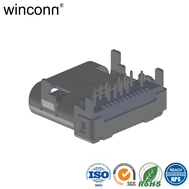 micro USB through hole USB socket