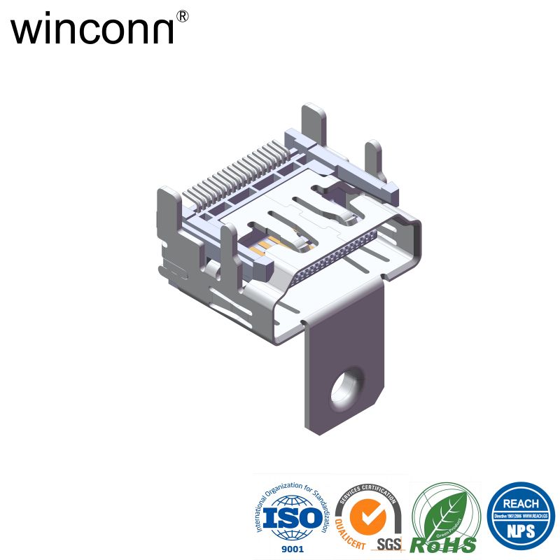 Right Angle SMT Medical HDMI socket
