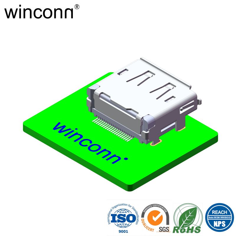 Right Angle SMT Medical Displayport connector