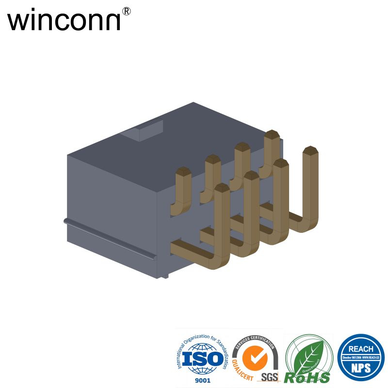 Mini Fit ATX 8P Pitch 4.20mm Double Row Right Angle DIP With Post Type ...