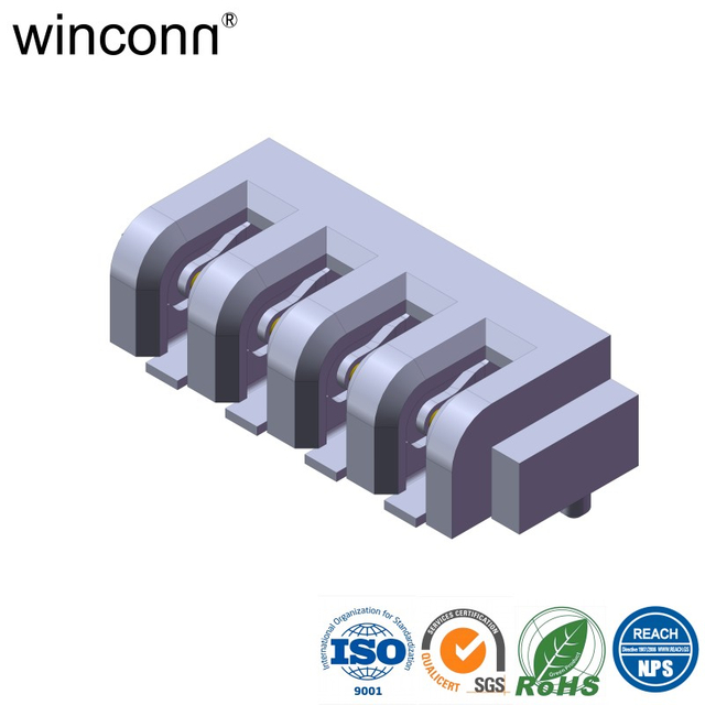 Battery Female 4p SMT Connector for Power with Breakaway Feature Black
