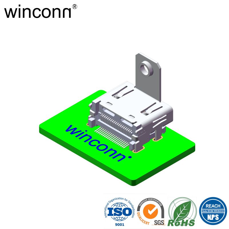 Right Angle SMT Medical HDMI socket