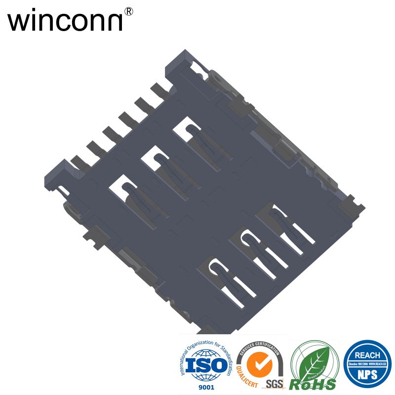 Nano SIM 6P 8P SMT mobile phone connector 