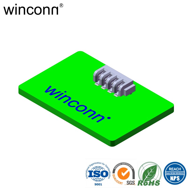 Battery Female 4p SMT Connector for Power with Breakaway Feature Black